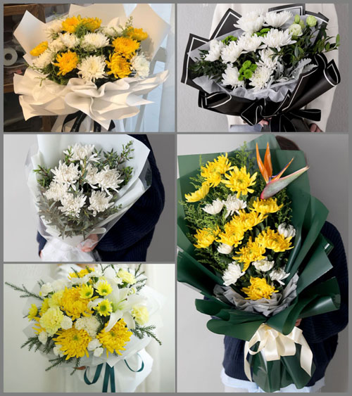 山东青岛胶州市胶北镇北辛屯村白事花束代送